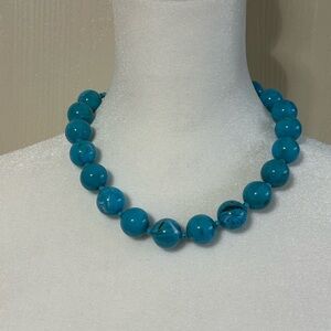 Vintage Blue Beaded Necklace